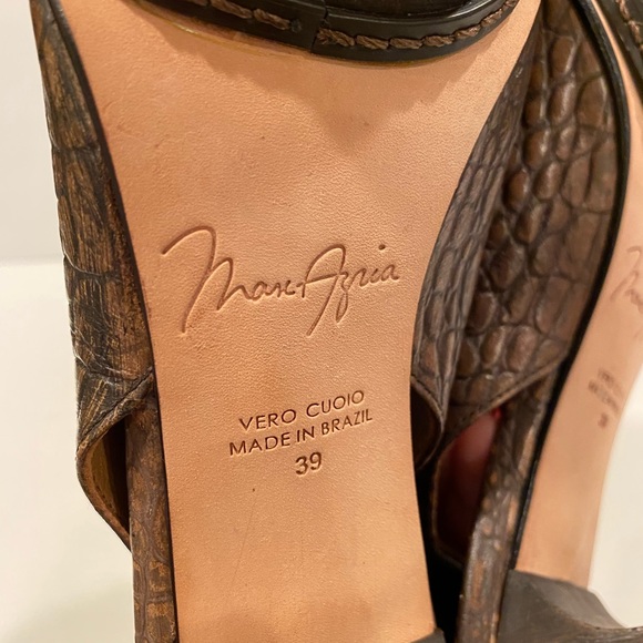 Maxazria BCBG croc embossed sandals slingbacks 39 - Picture 7 of 8